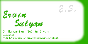 ervin sulyan business card